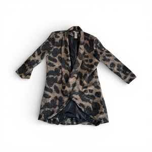 Alberto Makali Leopard Print Open Front Cardigan